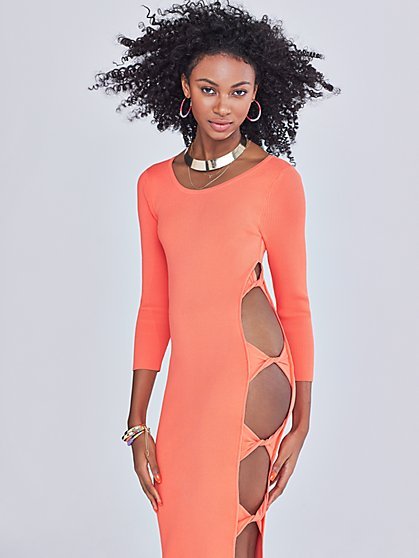 Mira Side-Knot Sweater Dress - Gabrielle Union Collection | New York & Company