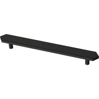 Elongated Hex 6-5/16 in. (160 mm.) Center-to-Center Matte Black Drawer Pull