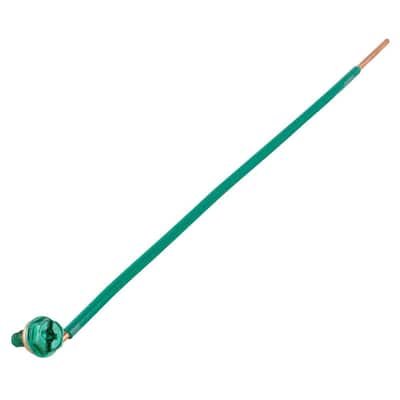 12 AWG Solid Grounding Pigtails with Screws, Green (5-Pack)