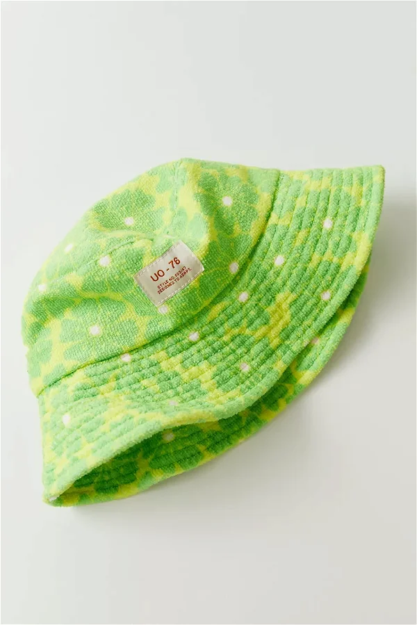 UO Lucky Printed Terrycloth Bucket Hat | Urban Outfitters