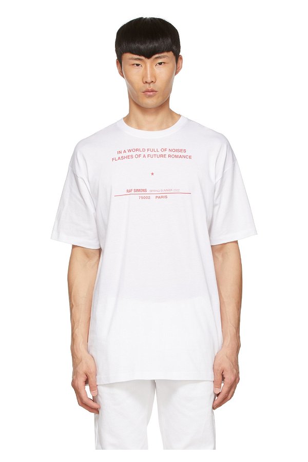 Raf Simons: White Cotton T-Shirt | SSENSE