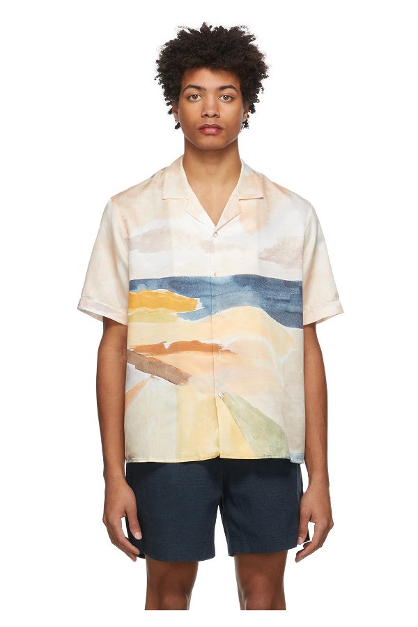 COMMAS: Multicolor Shoreline Silk Camp Collar Shirt | SSENSE