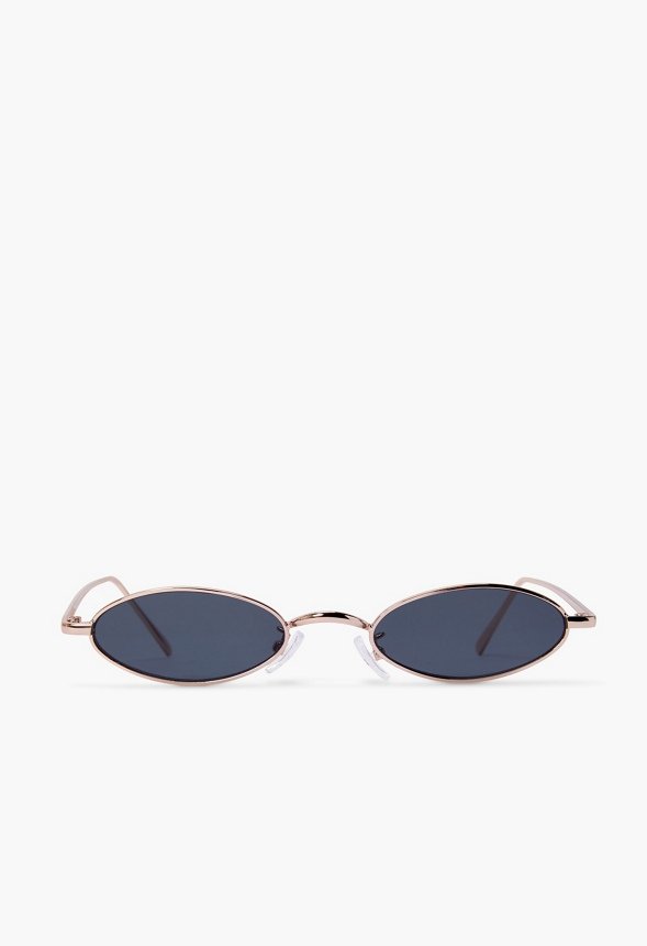 Thin Oval Metal Frame Sunglasses Bags & Accessories in Black/Gold - Get great deals at JustFab