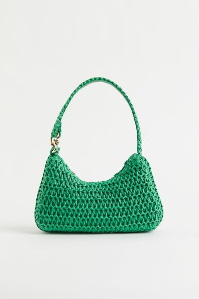 Straw Shoulder Bag - Green - Ladies | H&M US