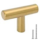 12 Pack Gold Drawer Knobs for Dresser Kitchen Cabinet Knobs - LONTAN LH201GD Gold Hardware for Cabinets Brushed Brass T Bar Knobs with 2 Inch Overall Length - - Amazon.com