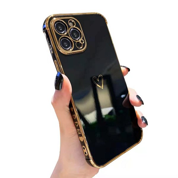 LUTTY Compatible with iPhone 12 Pro Max Case, Luxury Electroplate Edge Bumper Case, Full Camera Protection & Raised Reinforced Corners Shockproof Soft TPU Case Cover (6.7 inch) -Candy Black