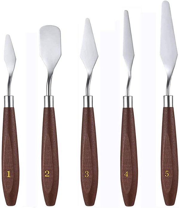 5PCS Painting Knife Set, AUERVO Palette Knife Painting Tools, Oil Painting Mixing Scraper, Stainless Steel Artist Oil Painting Spatula Mixing Spatula Paint Oil Painting Accessories : Amazon.co.uk: Home & Kitchen