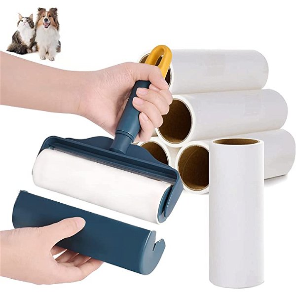 Large Lint Rollers Pro for Pet Cat Hair Extra Sticky丨Reusable Giant Furniture Lint Roller Dog Hair Remover丨6.3'' Wider with 6 Refills丨Lint Toller for Clothes, Couch, Carpet, Car Seat