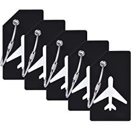 Amazon.com | 5Pack Black Silicone Luggage Tag with Name ID Card Perfect to Quickly Spot Luggage Suitcase by Ovener | Luggage Tags
