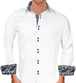 White with Black Contrast Designer Dress Shirts - Made in USA : Clothing, Shoes & Jewelry