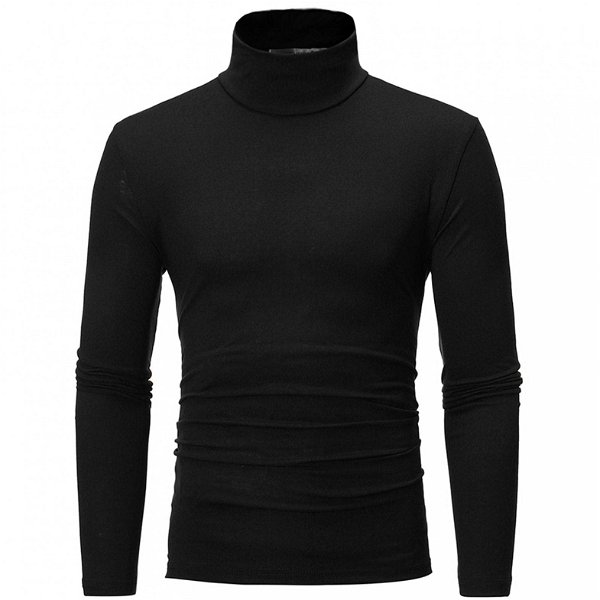 Realdo Mens Fashion Thermal Mock Turtleneck Long Sleeve T Shirts Casual Slim Fit Stretch Basic Designed Baselayers Tops Black Medium