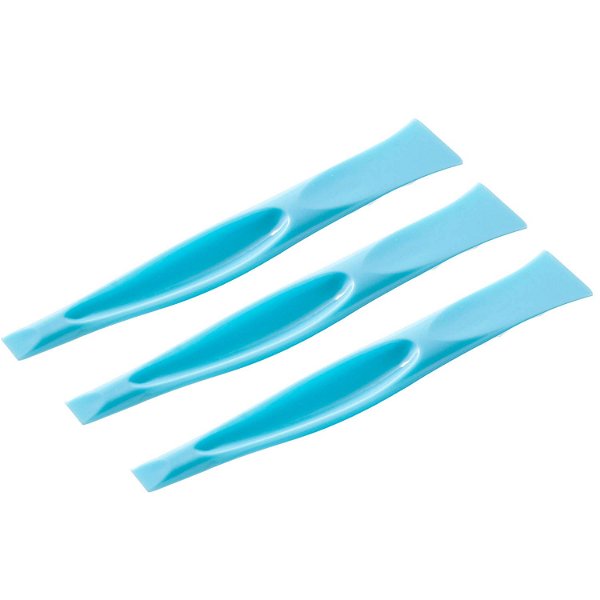 Plastic Scraper Label Scraper Label Peeler Can Opener, Eunion Plastic Multipurpose Stiff Scraper Scratch Free Cleaning Tool - 3 Pack, Blue