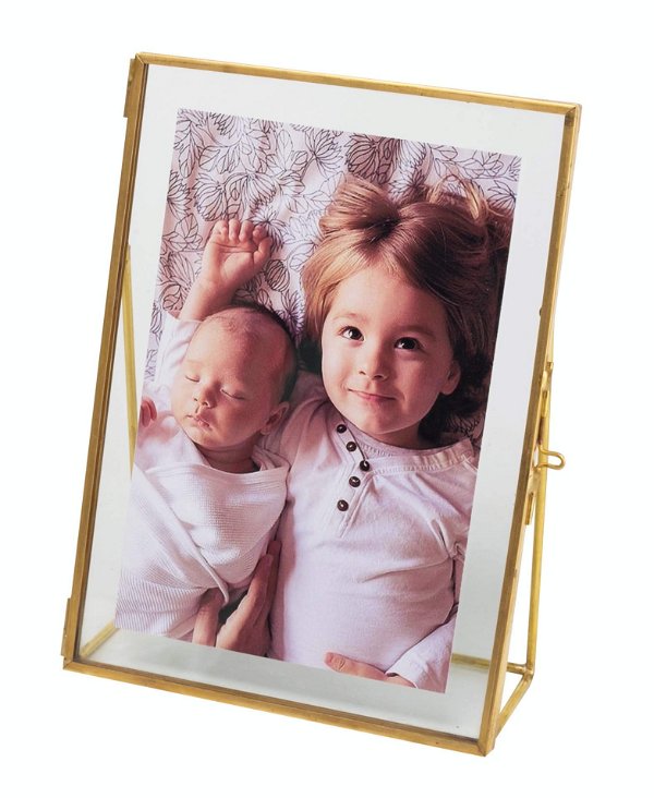 Levilan 6x8 Gold Photo Frame Vintage Style Antique Gold Standing Picture Frames with Pressed Glass, Brass (6 x 8)