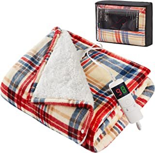 Amazon.com: Octrot Electric Blanket Heated Blanket Throw,10 Heating Level 5 Timer Auto Off Electric Blanket,Fast Lap Heating Blanket ,Soft Flannel Electric Blanket,Machine Washable(50"x60",Brown Plaid) : Home & Kitchen
