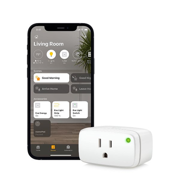 Eve Energy - Apple HomeKit Smart Home, Smart Plug & Power Meter with Built-in Schedules & Switches, App Compatibility, Bluetooth and Thread
