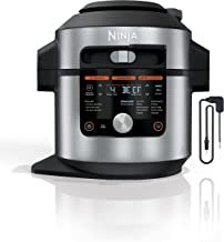 Amazon.com: Ninja OL701 Foodi 14-in-1 SMART XL 8 Qt. Pressure Cooker Steam Fryer with SmartLid & Thermometer + Auto-Steam Release, that Air Fries, Proofs & More, 3-Layer Capacity, 5 Qt. Crisp Basket, Silver/Black: Home & Kitchen