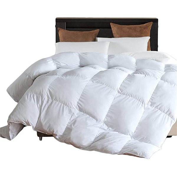 Down Alternative Comforter (White,King)-Ultra Soft Brushed Microfiber-Comforter Plush Mircofiber Comforter Duvet Insert by L LOVSOUL (106x90Inches)