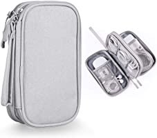 Bevegekos Cable and Charger Organizer Bag, Travel Case Pouch for Small Electronics & Accessories (Small, Light Grey)