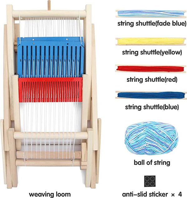 Amazon.com: Lavievert Wooden Multi-Craft Weaving Loom DIY Hand-Knitting Weaving Machine Intellectual Toys for Kids : Arts, Crafts & Sewing