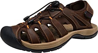 Amazon.com | Jousen Men's Sandals Summer Casual Genuine Leather Beach Sandals for Men Outdoor and Indoor Comfort Open Toe Fisherman Sandals | Sandals