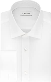 Calvin Klein Men's Dress Shirt Regular Fit Non Iron Herringbone French Cuff at Amazon Men’s Clothing store