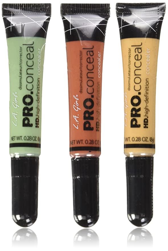 Amazon.com : L.A. Girl Pro Conceal Set Orange, Yellow, Green Correctors, Pack of 3 (LAX-GC990+GC991+GC992-B) : Beauty & Personal Care