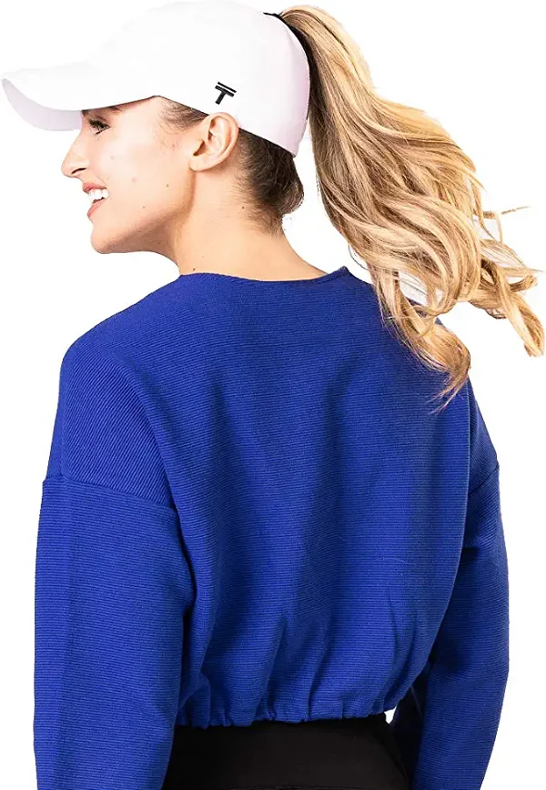 TOP KNOT Performance Baseball Caps | High Ponytail Hats for Women | White, S/M at Amazon Women’s Clothing store