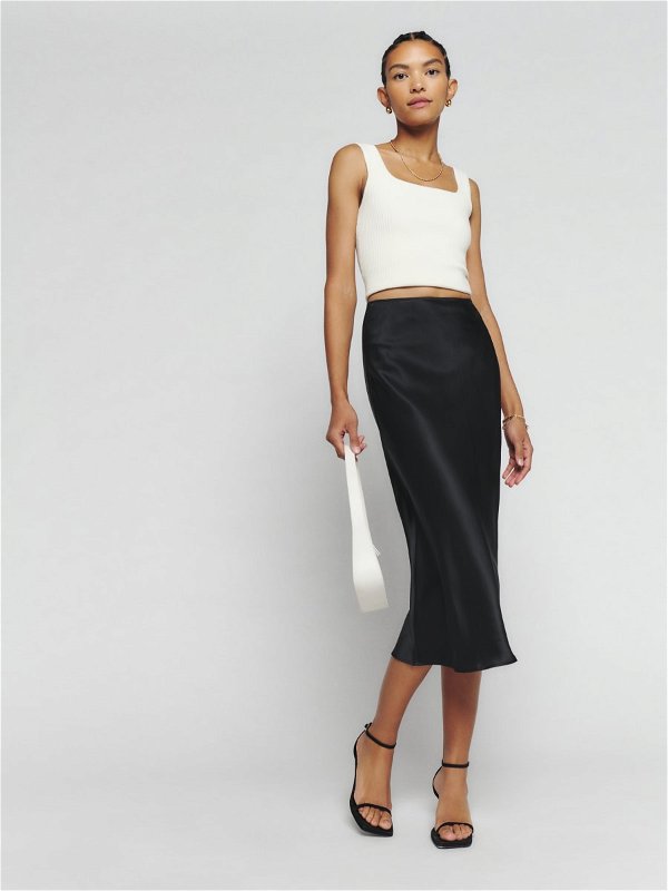 Pratt Skirt - Midi Silk | Reformation