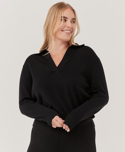 Women’s Classic Polo Sweater made with Organic Cotton | Pact