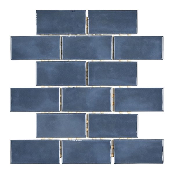 American Olean Union View Suede Blue 12-in x 12-in Glossy Ceramic Brick Wall Tile in the Tile department at Lowes.com