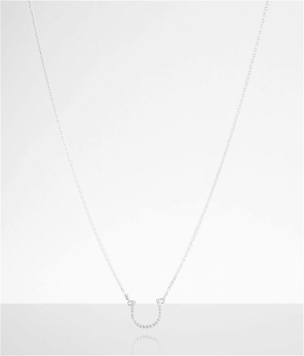 BKE Glitz Horseshoe Necklace - Women's Jewelry in Silver