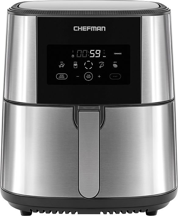 Chefman TurboFry XL 8 Quart Air Fryer, Digital Touchscreen w/ Presets & Shake Reminder Stainless Steel RJ38-SQSS-8T