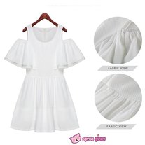 [S-XL] White Elegant Chiffon Dress SP151816 on Storenvy