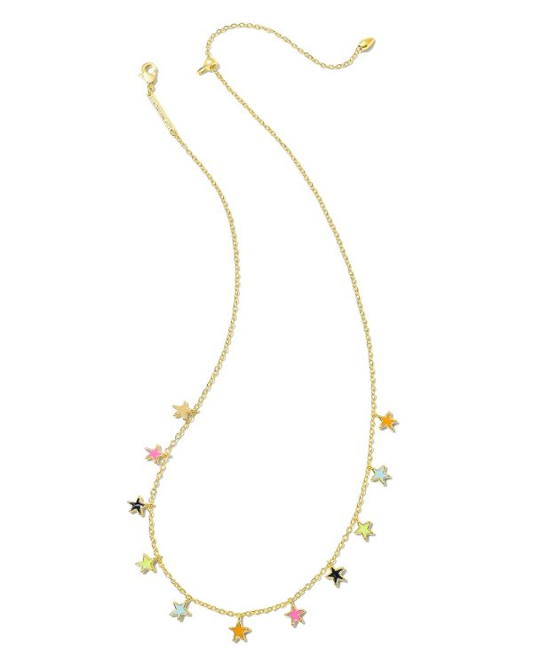 Sloane Gold Star Strand Necklace in Multi Mix