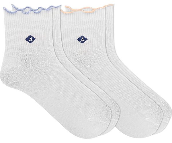 Ribbed Scallop 2-Pack Ankle Sock