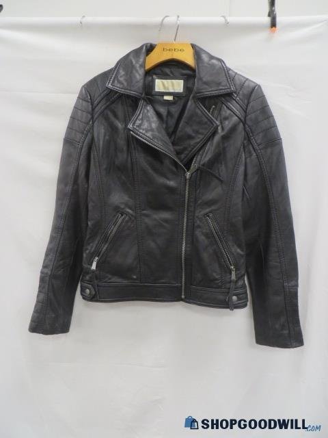 Michael Michael Kors Black Leather Womens Jacket Size M - shopgoodwill.com