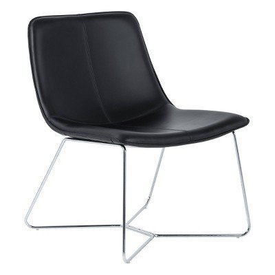 Grayson Accent Chair Black Faux Leather/Chrome Base - OSP Home Furnishings