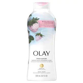 Olay Fresh Outlast Body Wash White Strawberry & Mint - 22 Fl Oz : Target