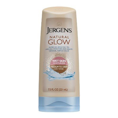 Jergens Natural Glow Wet Skin Moisturizer Medium/tan 7.5oz : Target