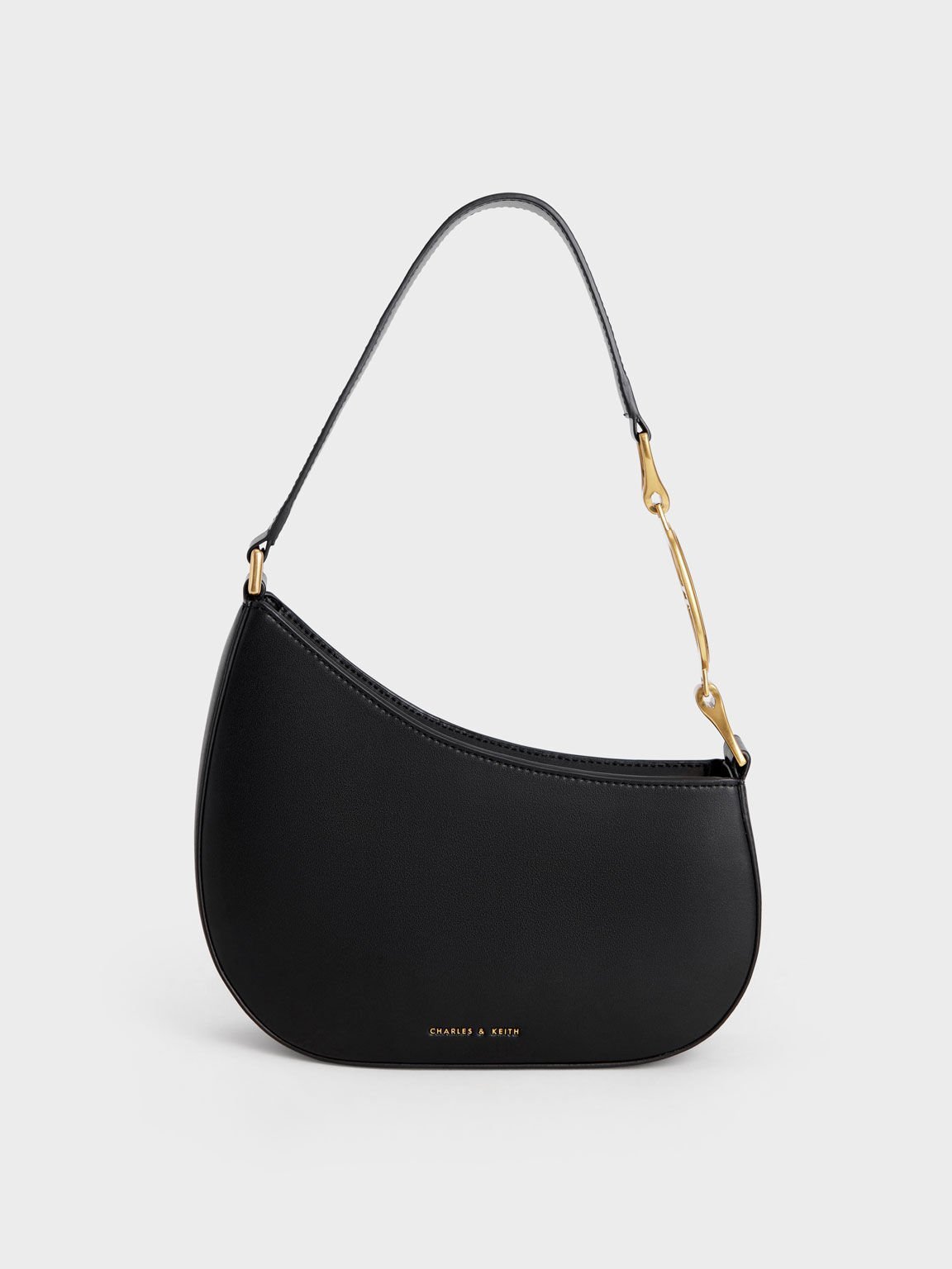 Black Asymmetrical Shoulder Bag | CHARLES &amp; KEITH