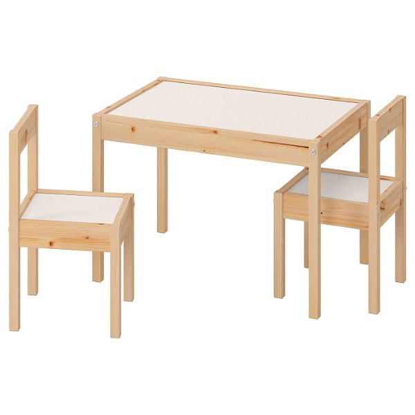 LÄTT Children's table with 2 chairs - white/pine
