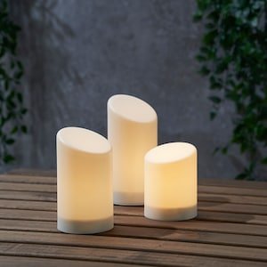 ÄDELLÖVSKOG LED block candle in/out, set of 3 - IKEA