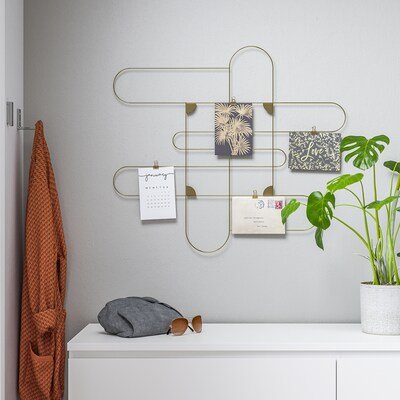 KORSMON Memo board with clips, gold - IKEA