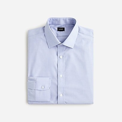 Slim Bowery wrinkle-free stretch cotton shirt with spread collar