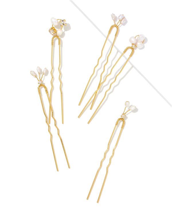 Pearl Hair Pin Set of 5 in Gold | Kendra Scott