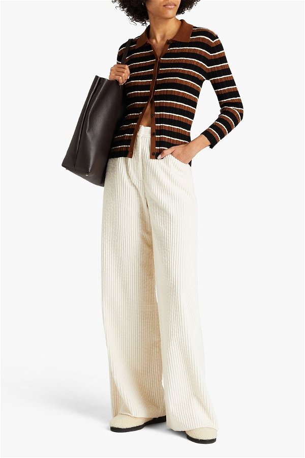 Ecru Cotton-corduroy wide-leg pants | Sale up to 70% off | THE OUTNET | M MISSONI | THE OUTNET