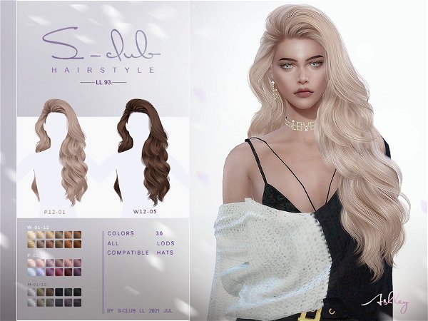The Sims Resource - Long curly hairstyle for female by S-Club